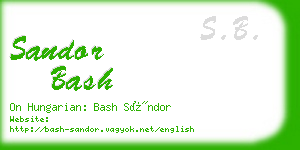 sandor bash business card